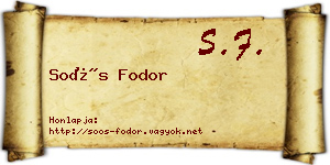 Soós Fodor névjegykártya