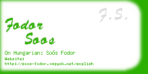 fodor soos business card