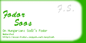 fodor soos business card